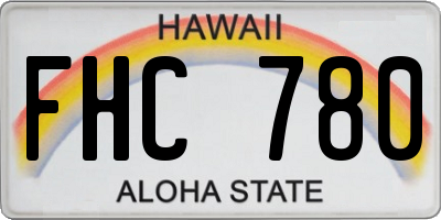 HI license plate FHC780