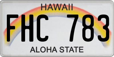 HI license plate FHC783