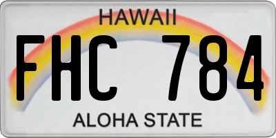 HI license plate FHC784
