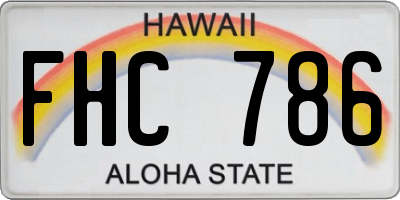 HI license plate FHC786