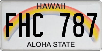 HI license plate FHC787