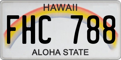 HI license plate FHC788