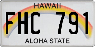 HI license plate FHC791