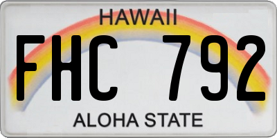 HI license plate FHC792