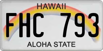 HI license plate FHC793