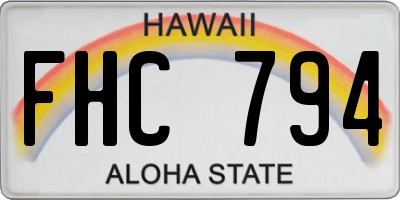 HI license plate FHC794