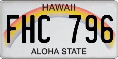 HI license plate FHC796