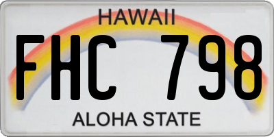 HI license plate FHC798