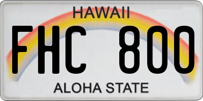 HI license plate FHC800