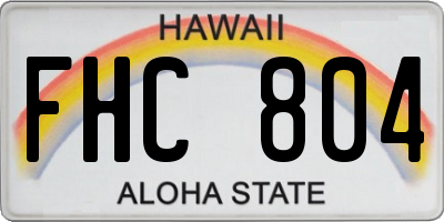 HI license plate FHC804