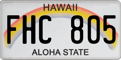 HI license plate FHC805