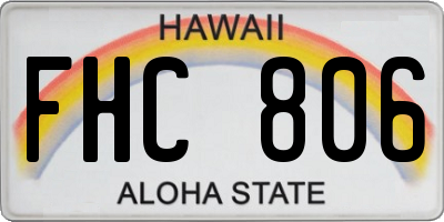HI license plate FHC806
