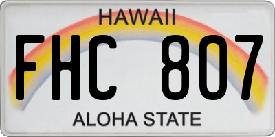 HI license plate FHC807