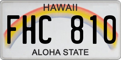 HI license plate FHC810