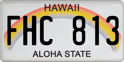 HI license plate FHC813