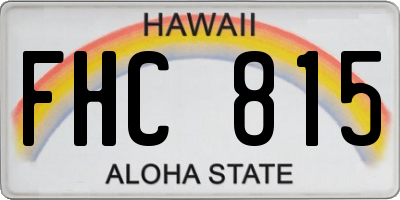 HI license plate FHC815
