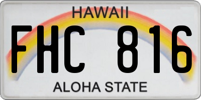 HI license plate FHC816