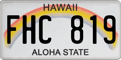 HI license plate FHC819