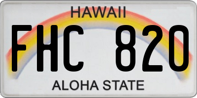 HI license plate FHC820