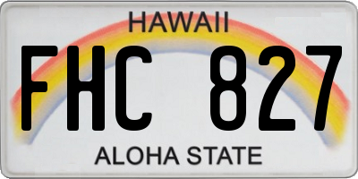 HI license plate FHC827