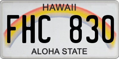 HI license plate FHC830