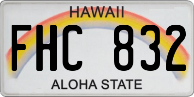 HI license plate FHC832