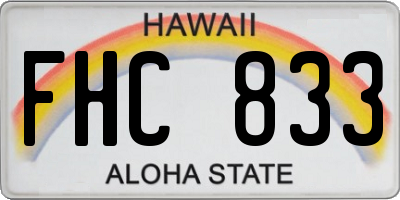 HI license plate FHC833