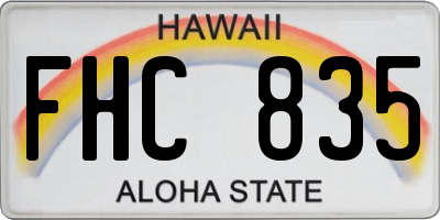 HI license plate FHC835