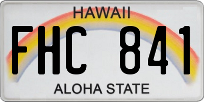 HI license plate FHC841