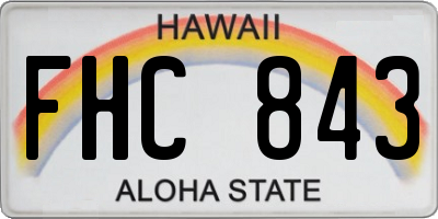 HI license plate FHC843