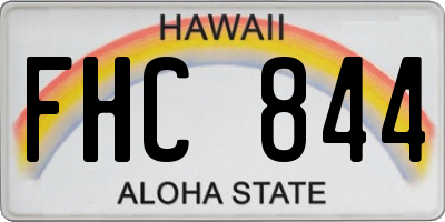 HI license plate FHC844