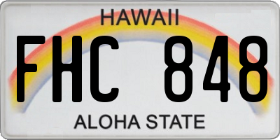 HI license plate FHC848
