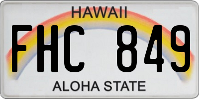 HI license plate FHC849