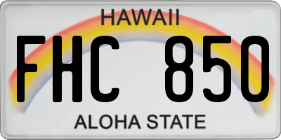 HI license plate FHC850