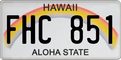 HI license plate FHC851