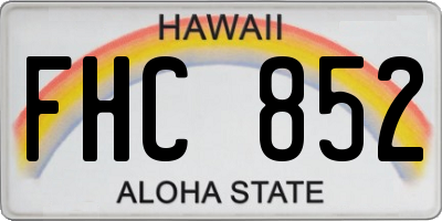 HI license plate FHC852