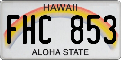HI license plate FHC853