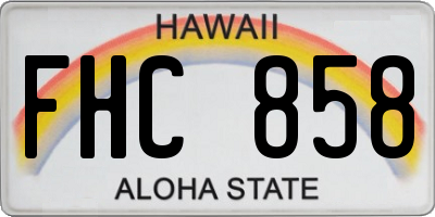 HI license plate FHC858