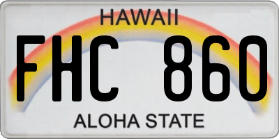 HI license plate FHC860