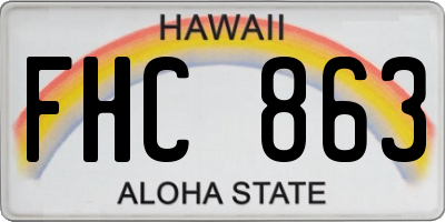 HI license plate FHC863