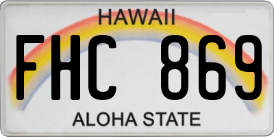 HI license plate FHC869
