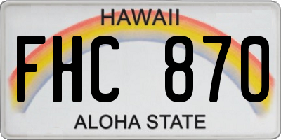 HI license plate FHC870