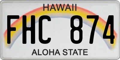 HI license plate FHC874