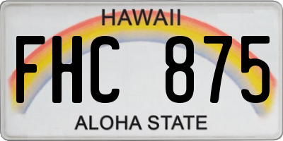 HI license plate FHC875