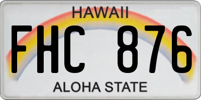 HI license plate FHC876