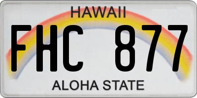 HI license plate FHC877