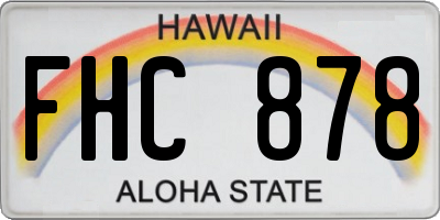 HI license plate FHC878