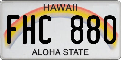 HI license plate FHC880