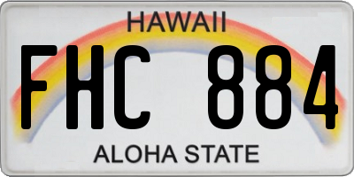 HI license plate FHC884