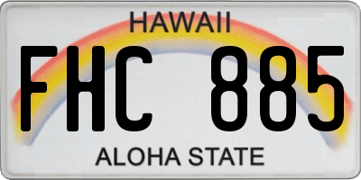HI license plate FHC885